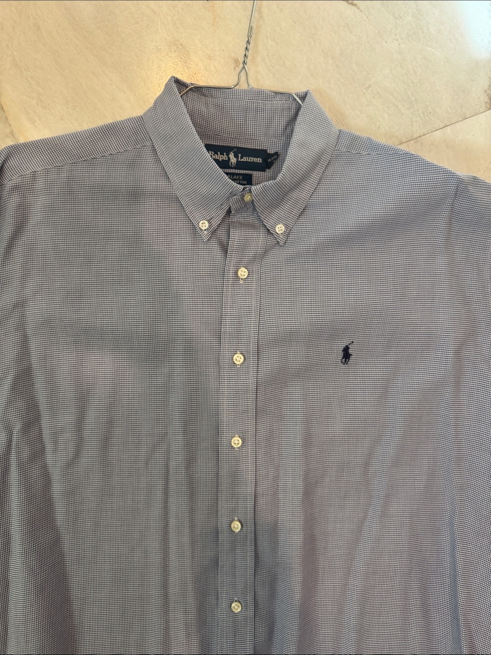 Ralph Lauren regular fit Blue Micro-Check Button-Down Shirt